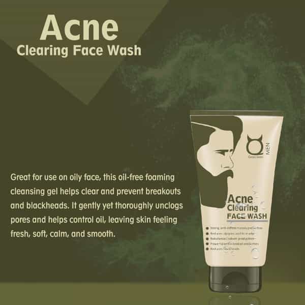 Qraa Men Acne Clearing Face Wash For Men-With Turmeric And Tea Tree Oil -100 G