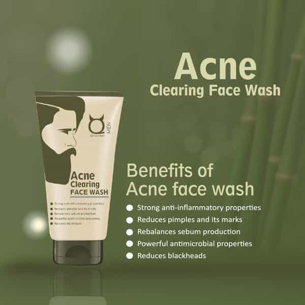 Qraa Men Acne Clearing Face Wash For Men-With Turmeric And Tea Tree Oil -100 G