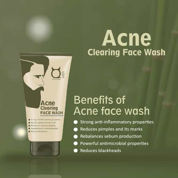 Qraa Men Acne Clearing Face Wash For Men-With Turmeric And Tea Tree Oil -100 G
