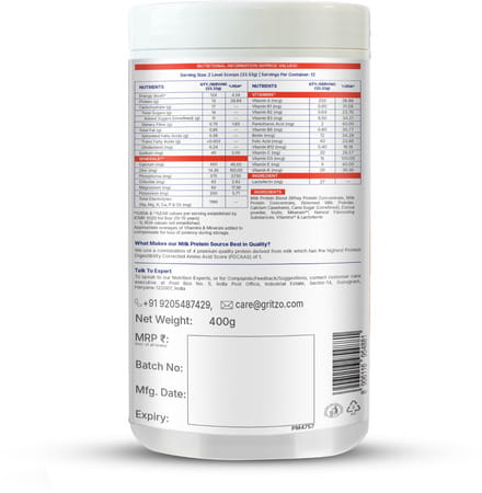 Gritzo Supermilk Growth+ (Formerly Height+) (13+Y Boys) (Double Chocolate | 400g) With Super Gummies