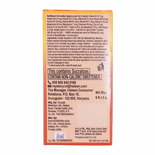 Centrum Kids Recharge Orange Flavour Fizzy Drink Mix Sachet 5 Gm