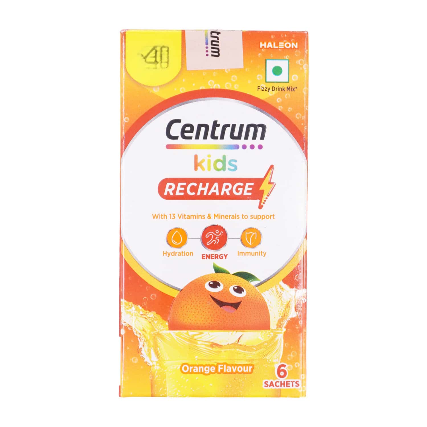 Centrum Kids Recharge Orange Flavour Fizzy Drink Mix Sachet 5 Gm