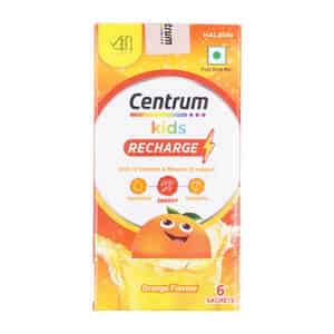 Centrum Kids Recharge Orange Flavour Fizzy Drink Mix Sachet 5 Gm