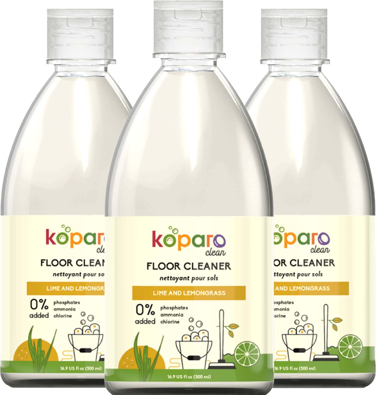 Koparo Floor Cleaner Infused With Teatree Oil|Lime & Lemon Grass Baby Safe & Pet Friendly 500 Ml X 3