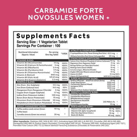 Carbamide Forte Multivitamin Tablets For Women With 43 Ingredients-100 Tablets