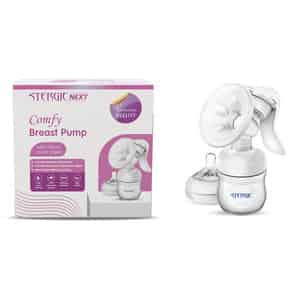 Stergic Next Comfy Manual Breast Pump With Silicon Breast Shield | 3 Intensity Levels Soft & Gentle