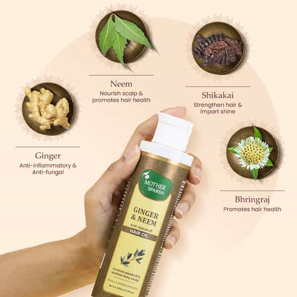 Mother Sparsh Ginger & Neem Anti Dandruff Hair Oil-200 Ml
