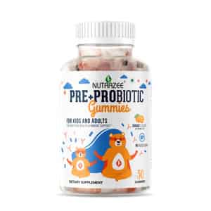 Nutrazee Probiotic Gummies Supplement For Kids & Adults|no Added Sugar | Orange Flavour (30g)