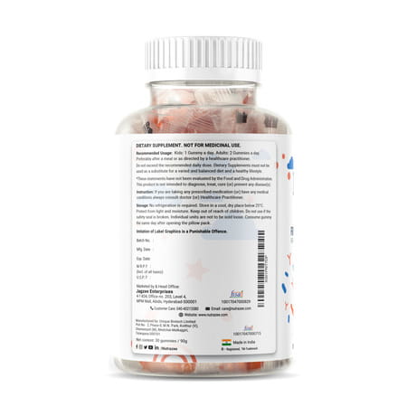Nutrazee Probiotic Gummies Supplement For Kids & Adults|No Added Sugar | Orange Flavour (30g)