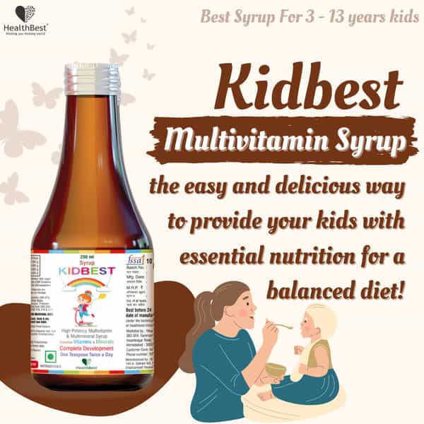 Healthbest Multivitamin Syrup For Kids Daily Immune Support With Vitamin C & Zinc - 200Ml