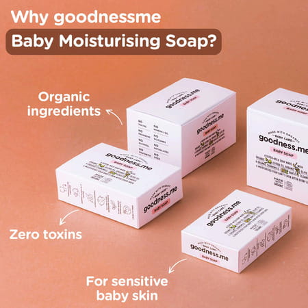 Goodness.Me Certified Organic Moisturizing Baby Soap For Sensitive Skin 100gms