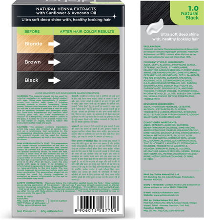 Nisha Creme Hair Color 1.0 Natural Black 120g Pack Of 3 Ammonia Free Hair Colour, 100% Grey Coverage