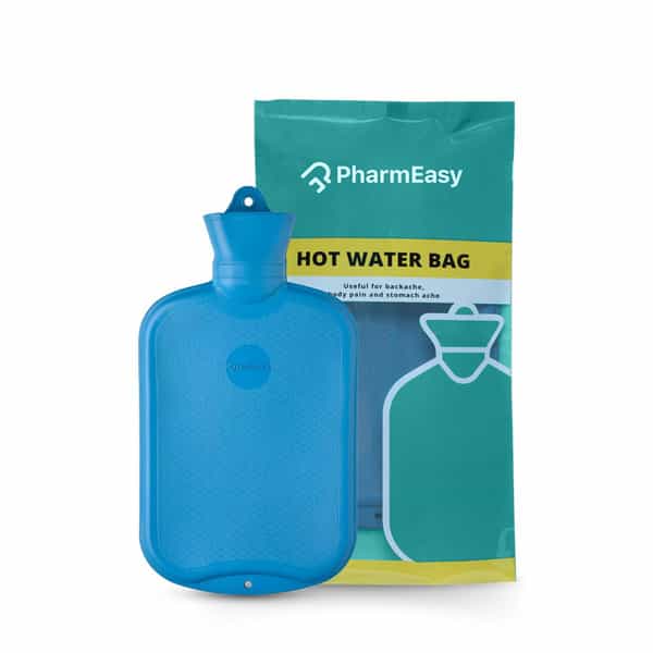 Pharmeasy Hot Water Bag - Relieves Pain - Relaxes Sore Muscles - Improves Blood Supply - Blue - 2L