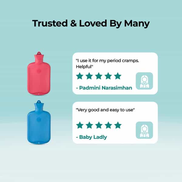 Pharmeasy Hot Water Bag - Relieves Pain - Relaxes Sore Muscles - Improves Blood Supply - Blue - 2L