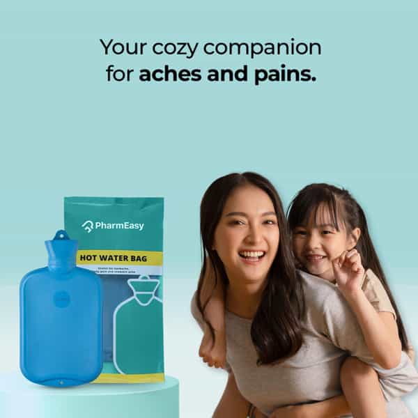 Pharmeasy Hot Water Bag - Relieves Pain - Relaxes Sore Muscles - Improves Blood Supply - Blue - 2L