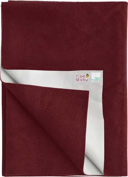 Beebaby Ultradry Waterproof Baby Bed Protector / Dry Sheet Medium Size - (70 Cm X 100 Cm) Maroon
