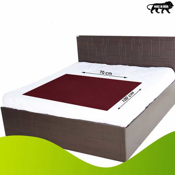 Beebaby Ultradry Waterproof Baby Bed Protector / Dry Sheet Medium Size - (70 Cm X 100 Cm) Maroon