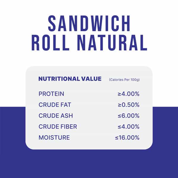 Snackers Non Rawhide Chews Sandwich Roll Natural Dog Treats | 225 G