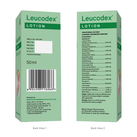 Leucodex Lotion For Skin Discoloration & White Patches Herbal Ayurvedic 50 Ml (Pack Of 1)