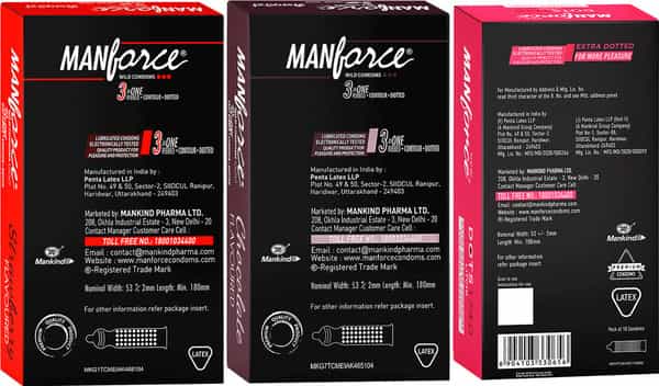 Manforce Combo Pack (Strawberry Chocolate & Litchi Flavoured) Condom- 10 Pieces (Pack Of 3)