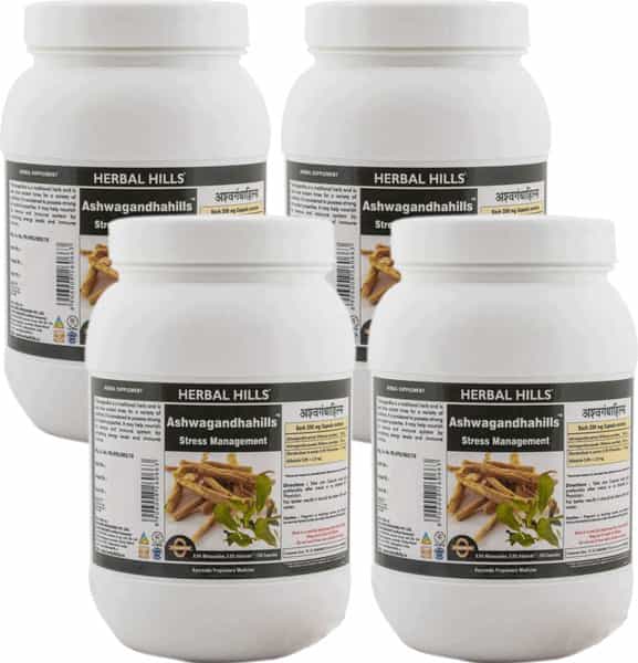 Herbal Hills Ashwagandha - 700 Capsules (Pack Of 4) Ashwagandha Withania Somnifera