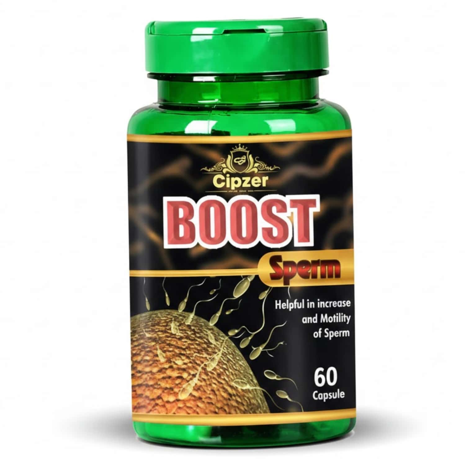Cipzer Boost Sperm 60 Capsules | Increases Sperm Quality & Quantity | Enhances Male Fertility