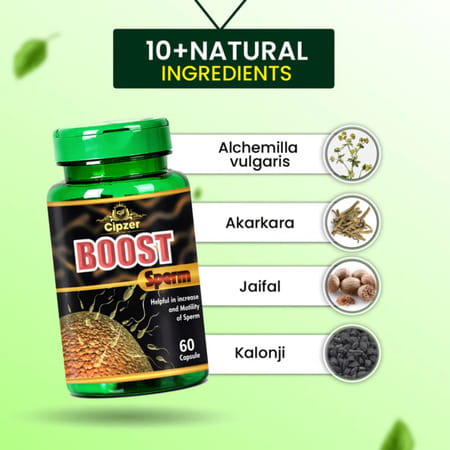 Cipzer Boost Sperm 60 Capsules | Supports Male Fertility| Sperm Health & Reproductive Wellness