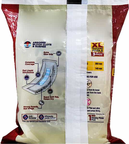 Rio Heavy Flow Pads - Pack Of 3 Xl Size