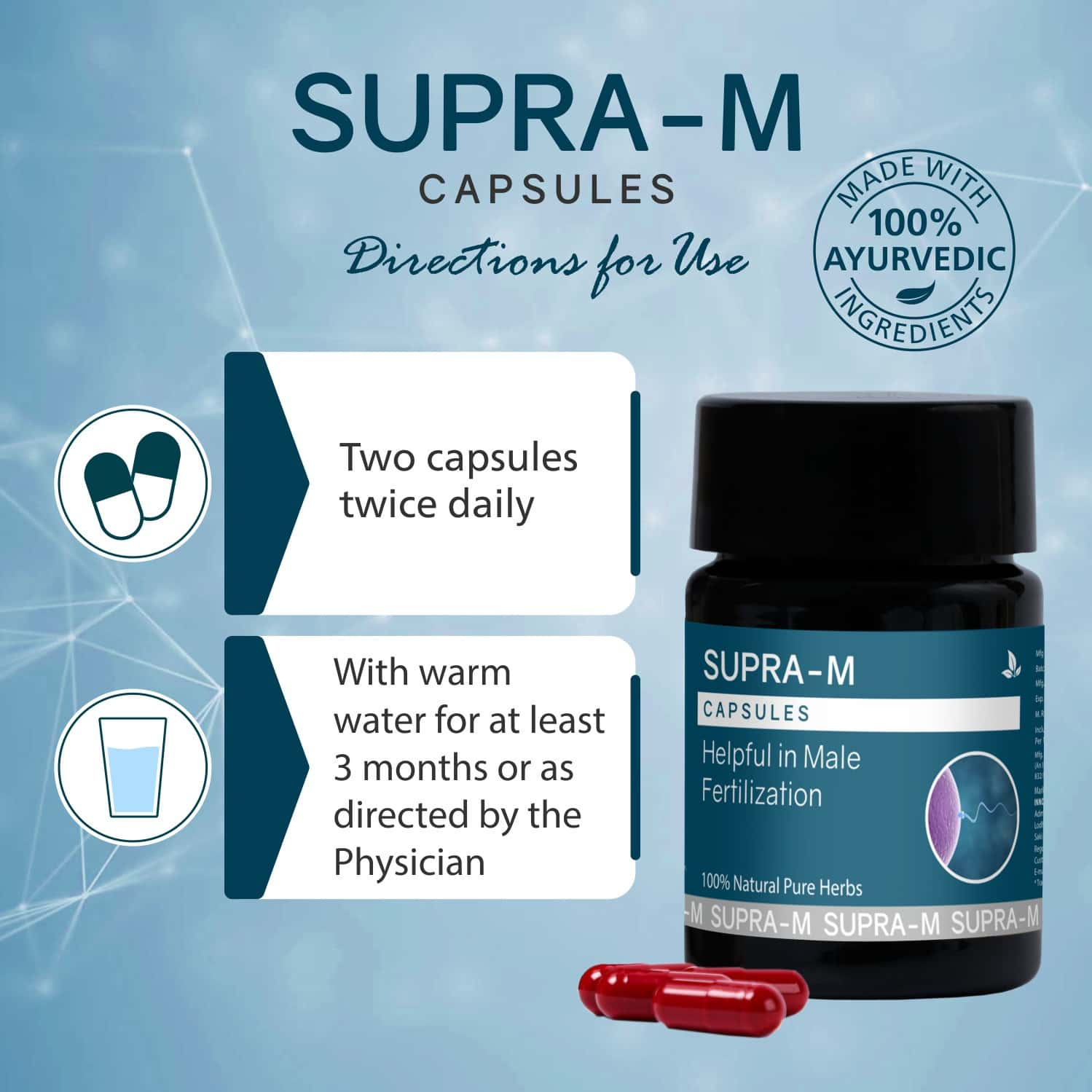 Supra M Capsules 10 Caps | For Vitality In Men | With Shilajit & Museli (Pack Of 2)