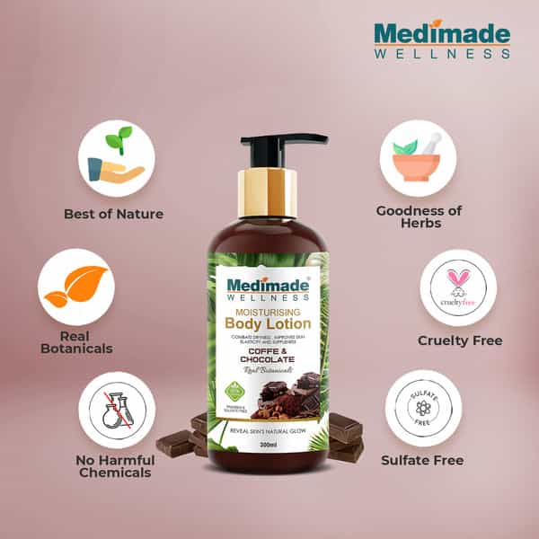 Medimade Coffee And Chocolate Moisturising Body Lotion - 300 Ml X 2 ( Pack Of 2 )