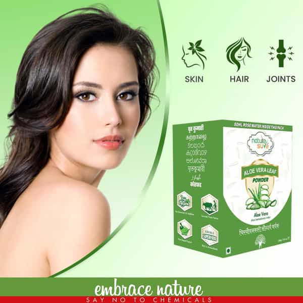 Nature Sure Aloe Vera Leaf Face Pack Powder 200G With Rose Water 50Ml - 1 Pack