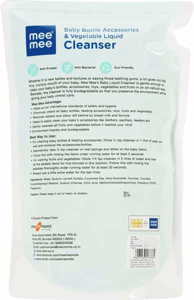 Mee Mee Anti-Bacterial Baby Liquid Cleanser Bottle (500Ml) With Refill Pack (500Ml)