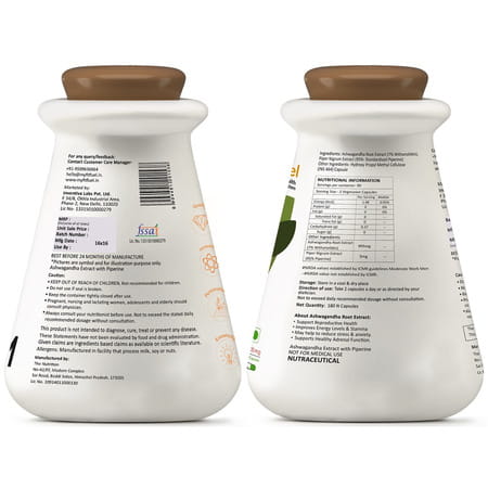 Myfitfuel Ashwagandha Root Extract (7% Withanolides) With Piperine 95% | (1000mg) | 180 Capsules