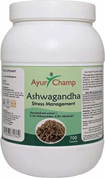 Ayur Champ Ashwagandha Capsules - 240Mg - 700 Capsules Value Pack