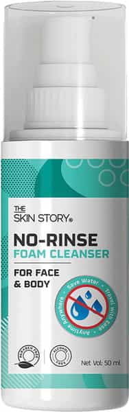 The Skin Story Non-Alcoholic No Rinse Foam Cleanser | Aloe Vera & Witch Hazel For Face | Body 50Ml