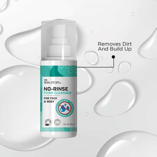 The Skin Story Non-Alcoholic No Rinse Foam Cleanser | Aloe Vera & Witch Hazel For Face | Body 50Ml