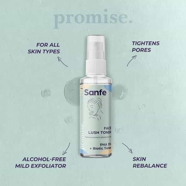 Sanfe Promise 3% Pha Face Lush Toner For Pore Tightening & Mild Exfoliation 50Ml
