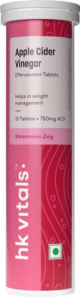 Hk Vitals Apple Cider Vinegar 750Mg (Watermelon | 15 Effervescent Tablets)