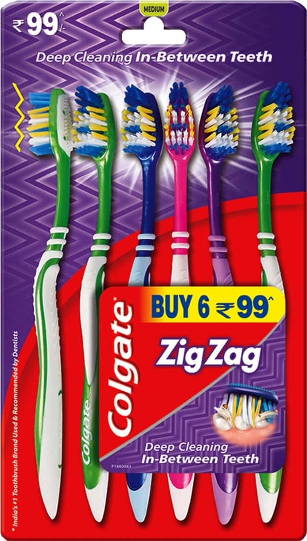 Colgate Zigzag Antibacterial Toothbrush (soft Pack Of 6)