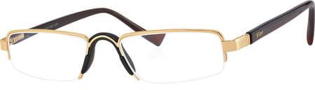 Klar Eye Half Rim Rectangle Reading Glasses Men And Women +0.75 To +3.50+1.25 Power Yellow Gold