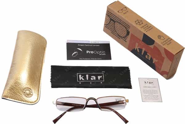 Klar Eye Half Rim Rectangle Reading Glasses Men And Women +0.75 To +3.50+1.25 Power Yellow Gold
