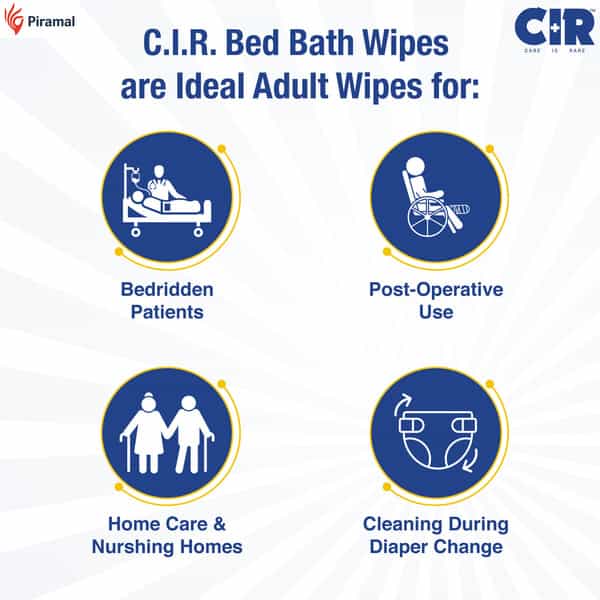 Cir Bed Bath Wipes 10S