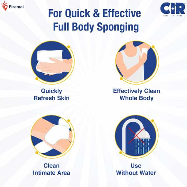 Cir Bed Bath Wipes 10S