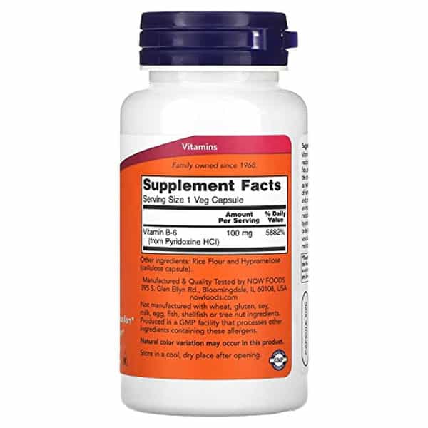 Now Foods B-6 100Mg 100 Capsules