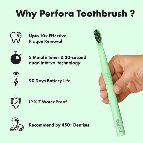 Perfora Electric Toothbrush With 2 Modes - Avocado Green