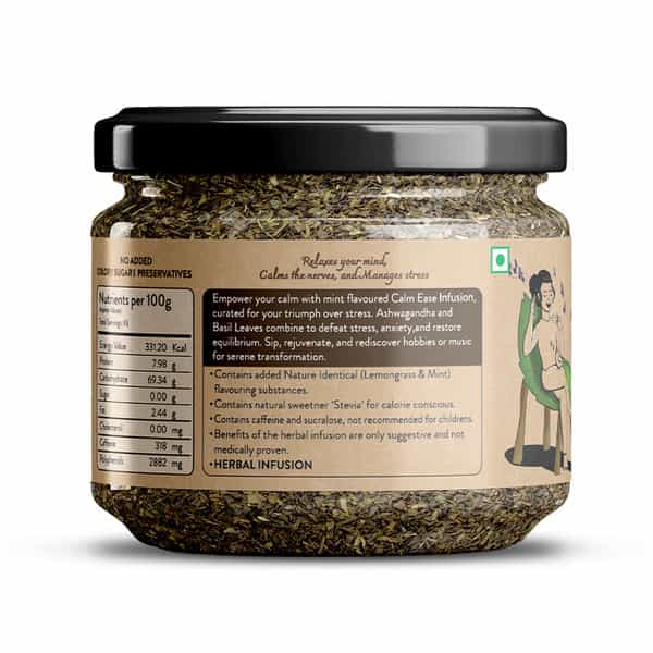 Tula Wellbeing Calm Ease Infusion Herbal Tea | Lemongrass & Mint | 100% Natural | 45 Servings - 100G