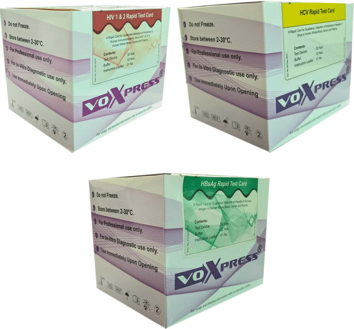 Voxtur Combo Hiv-Hcv-Hbsag Kit | Set Of 150 Tests
