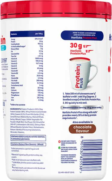 Horlicks Protein Plus Vanilla Flavour Powder 400Gm
