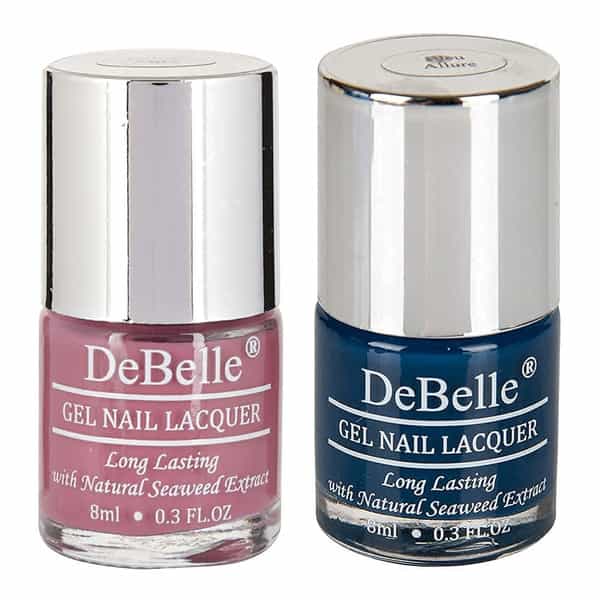 Debelle Gel Nail Polish Gift Set Of 2 Bleu Allure | Laura Aura- 16 Ml(8 Ml Each)