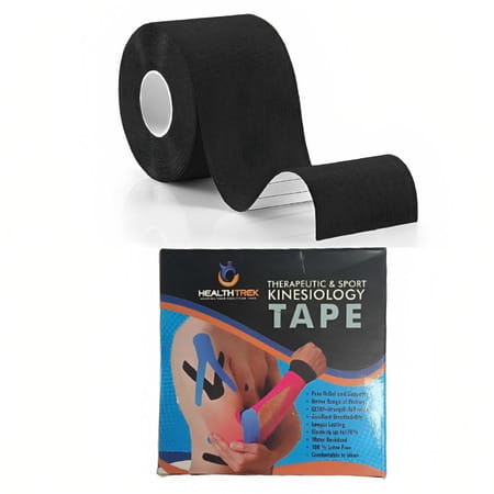 Healthtrek Kinesiology Tape For Pain (Pack Of 1 | Black | 5 M X 5 Cm)